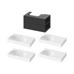 Ravak Lite szafka 80x45x43 cm podumywalkowa wisząca czarna X000001886