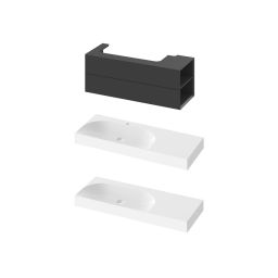 Ravak Lite szafka 120x45x43 cm podumywalkowa wisząca czarny mat X000001892