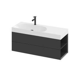 Ravak Lite szafka 120x45x43 cm podumywalkowa wisząca czarny mat X000001892