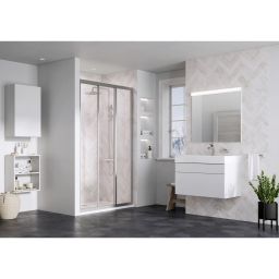 Ravak Supernova drzwi prysznicowe 90 cm rozsuwane satyna mat/szkło przezroczyste 00V70UR2Z1