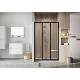 Ravak Supernova drzwi prysznicowe 120 cm rozsuwane czarny mat/szkło przezroczyste 00VG03R2Z1