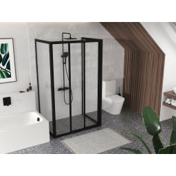 Ravak Supernova drzwi prysznicowe 120 cm rozsuwane czarny mat/szkło przezroczyste 00VG03R2Z1