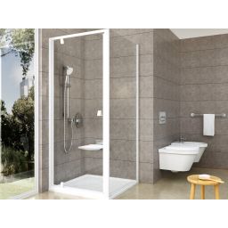 Ravak Pivot drzwi prysznicowe 80 cm uchylne biały połysk/szkło przezroczyste 03G40101Z1