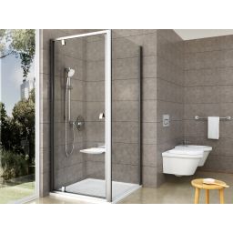 Ravak Pivot drzwi prysznicowe 90 cm uchylne satyna mat/szkło przezroczyste 03G70U00Z1