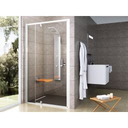 Ravak Pivot drzwi prysznicowe 120 cm uchylne biały połysk/szkło przezroczyste 03GA0100Z1