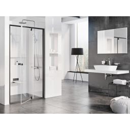 Ravak Pivot drzwi prysznicowe 110 cm uchylne czarny mat/szkło przezroczyste 03GD0300Z1