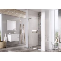 Ravak Pivot drzwi prysznicowe 120 cm uchylne satyna mat/szkło przezroczyste 03GG0U00Z1