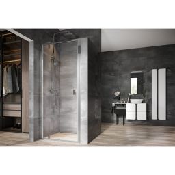 Ravak Nexty drzwi prysznicowe 80 cm uchylne aluminium połysk/szkło przezroczyste 03O40C00Z1