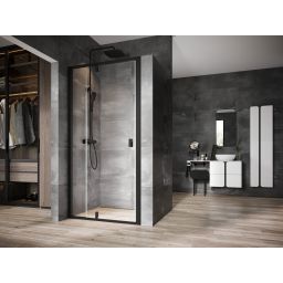 Ravak Nexty drzwi prysznicowe 120 cm uchylne czarny mat/szkło przezroczyste 03OG0300Z1