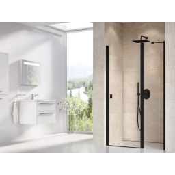 Ravak Chrome CSD2-110 drzwi prysznicowe 110 cm wnękowe czarny/szkło przezroczyste 0QVDC300Z1