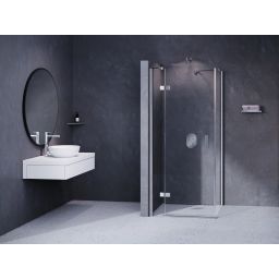 Ravak SmartLine SMSD2-120 B-L drzwi prysznicowe 120 cm uchylne lewe chrom/szkło przezroczyste 0SLGBA00Z1