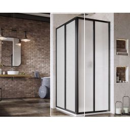 Ravak Supernova SRV2-75 S drzwi prysznicowe 75 cm przesuwne częściowe 1/2 czarny mat/pearl 14V303O211