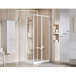 Ravak Supernova SRV2-80 S drzwi prysznicowe 80 cm przesuwne częściowe 1/2 biały/szkło przezroczyste 14V401O2Z1