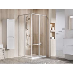 Ravak Supernova kabina prysznicowa SRV2 + SRV2 90 cm kwadratowa satyna mat/szkło przezroczyste 14V70UO2Z1S