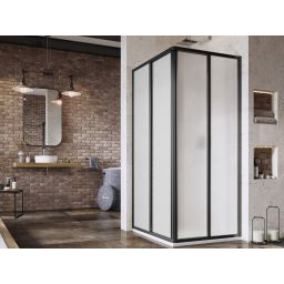 Ravak Supernova SRV2-100 S drzwi prysznicowe 100 cm przesuwne częściowe 1/2 czarny mat/pearl 14VA03O211