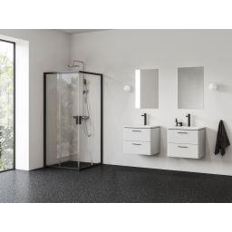 Ravak Blix II kabina prysznicowa NBLRV2 80x80 cm kwadratowa czarny mat/szkło przezroczyste 1LM40300Z1