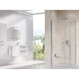 Ravak Chrome CRV1-80 drzwi prysznicowe 80 cm częściowe 1/2 polerowane aluminium/szkło przezroczyste 1QV40C01Z1