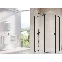Ravak Chrome CRV2-100 drzwi prysznicowe 100 cm częściowe 1/2 czarna/szkło przezroczyste 1QVA0300Z1