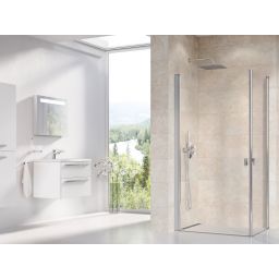 Ravak Chrome CRV1-100 drzwi prysznicowe 100 cm częściowe 1/2 polerowane aluminium/szkło przezroczyste 1QVA0C01Z1