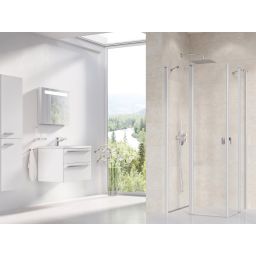 Ravak Chrome CRV2-110 drzwi prysznicowe 110 cm częściowe 1/2 satyna/szkło przezroczyste 1QVD0U00Z1