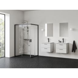 Ravak Blix II drzwi prysznicowe NBLRV2K 80 cm rozsuwane czarny mat/szkło przezroczyste 1XM40300Z1