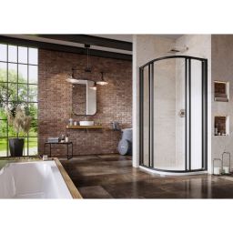 Ravak Supernova SKCP4-80 kabina prysznicowa 80x80 cm półokrągła czarny mat/szkło przezroczyste 3114O302Z1