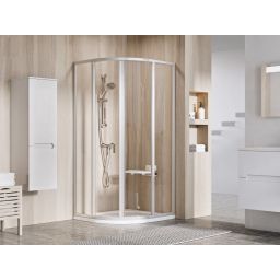Ravak Supernova kabina prysznicowa 80x80 cm półokrągła satyna mat/szkło przezroczyste 3114OU02Z1