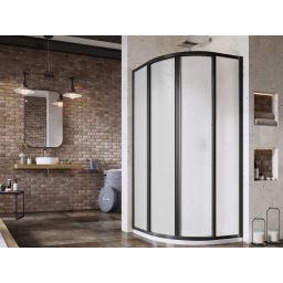 Ravak Supernova kabina prysznicowa 90x90 cm półokrągła czarny mat/tworzywo polistyren 3117O30211