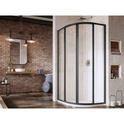 Ravak Supernova SKCP4-90 kabina prysznicowa 90x90 cm półokrągła czarny mat/szkło przezroczyste 3117O302Z1