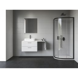 Ravak Blix II kabina prysznicowa NBLCP4 80x80 półokrągła czarny mat/szkło przezroczyste 3BM40300Z1