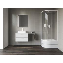 Ravak Blix II kabina prysznicowa NBLCP4 80x80 cm półokrągła biały mat/szkło przezroczyste 3BM40E40Z1