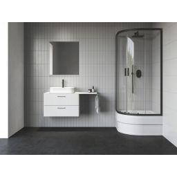 Ravak Blix II kabina prysznicowa NBLCP4 90x90 cm półokrągła czarny mat/szkło przezroczyste 3BM70340Z1