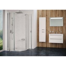 Ravak Chrome CSKK4-90 kabina prysznicowa 90x90 cm półokrągła polerowane aluminium/szkło przezroczyste 3Q170C00Z1