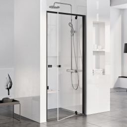 Ravak Pivot drzwi prysznicowe 80 cm uchylne czarny mat/szkło przezroczyste 03G40300Z1