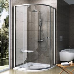 Ravak Pivot kabina prysznicowa 80x80 cm półokrągła satyna półmat/szkło przezroczyste 37644U00Z1