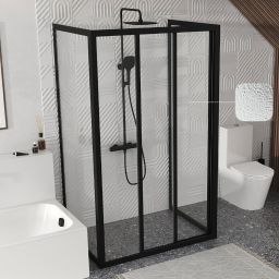 Ravak Supernova ASDP3-130 drzwi prysznicowe 130 cm czarny mat/pearl 00VJ03R211