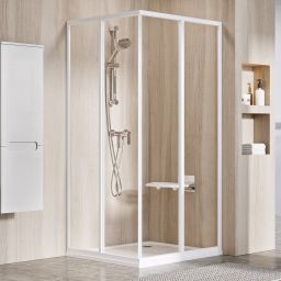Ravak Supernova SRV2-100 S drzwi prysznicowe 100 cm przesuwne częściowe 1/2 biały/szkło przezroczyste 14VA01O2Z1