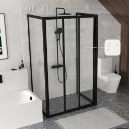 Ravak Supernova ścianka prysznicowa 75 cm czarny mat/tworzywo polistyren 940303R211