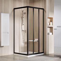 Ravak Supernova ścianka prysznicowa 75 cm czarny mat/szkło przezroczyste 940303R2Z1