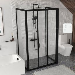 Ravak Supernova ścianka prysznicowa 80 cm czarny mat/tworzywo polistyren 940403R211