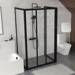 Ravak Supernova ścianka prysznicowa 90 cm czarny mat/ 940703R2ZG