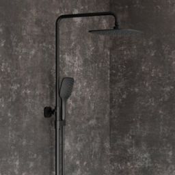 Ravak 10° zestaw prysznicowy ścienny termostatyczny z deszczownicą czarny X070160