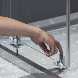 Ravak Blix II kabina prysznicowa NBLCP4 80x80 półokrągła czarny mat/szkło przezroczyste 3BM40300Z1