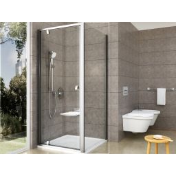 Ravak Pivot PPS-80 ścianka prysznicowa 80 cm stała satyna/szkło przezroczyste 90G40U00Z1