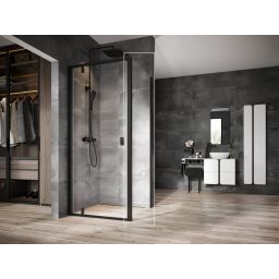 Ravak Nexty ścianka prysznicowa 80 cm czarny mat/szkło przezroczyste 90O40300Z1