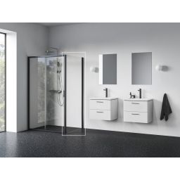 Ravak Blix II ścianka prysznicowa NBLPS 80 cm czarny mat/szkło przezroczyste 9BM40300Z1