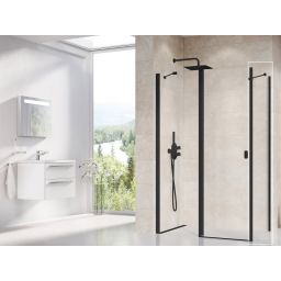 Ravak Chrome CPS-80 ścianka prysznicowa 80 cm stała czarna/szkło przezroczyste 9QV40300Z1