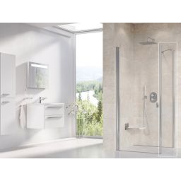 Ravak Chrome CPS-90 ścianka prysznicowa 90 cm stała polerowane aluminium/szkło przezroczyste 9QV70C00Z1