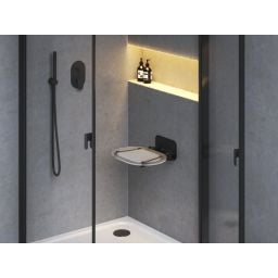 Ravak Chrome siedzisko prysznicowe czarne clear B8F0000065