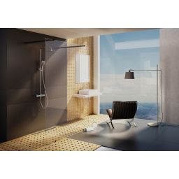 Ravak Walk in Free ścianka prysznicowa 140 cm czarny mat/szkło przezroczyste GW9FM030SZ1